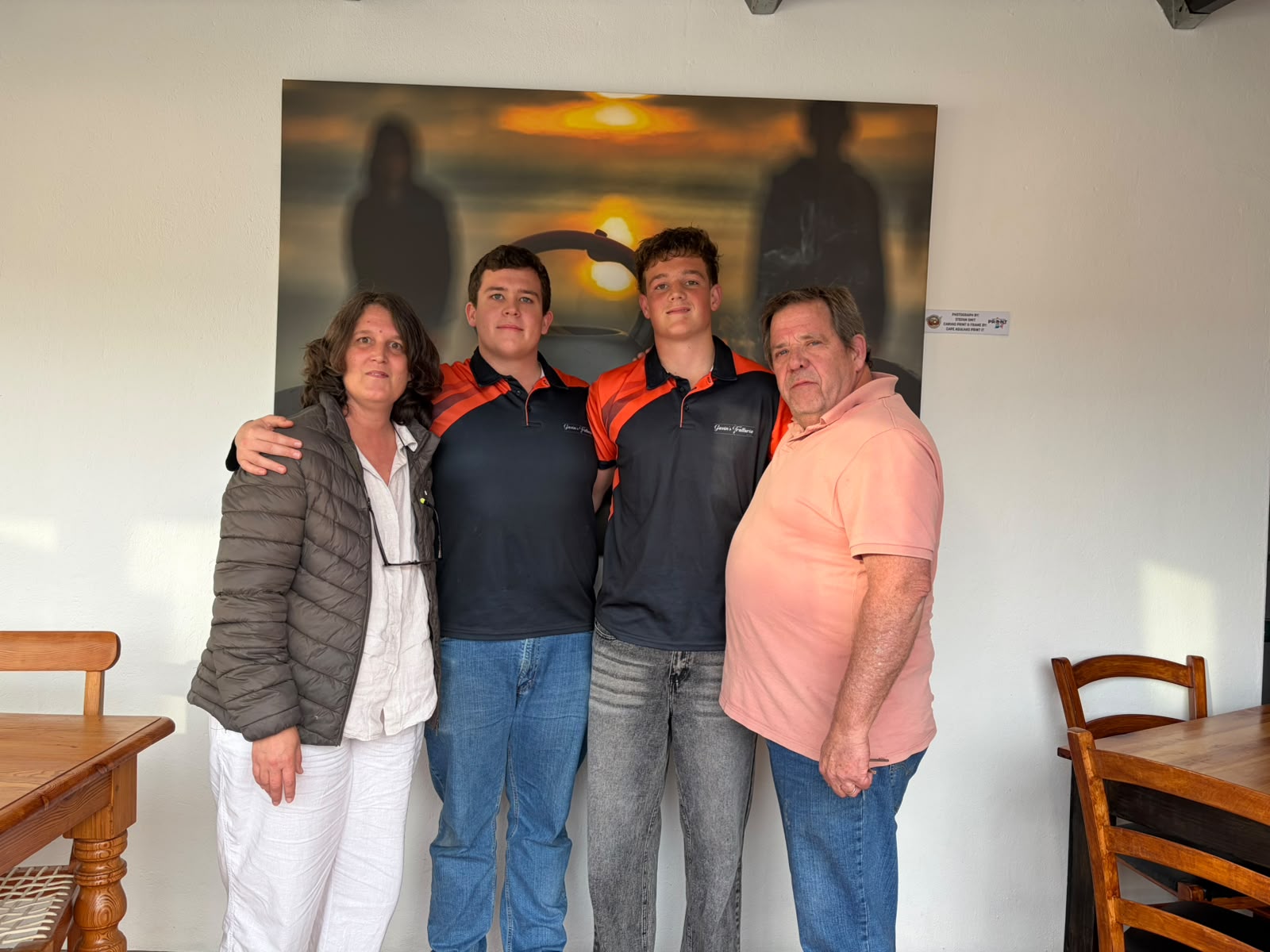 Gavin, Elizabeth and their two sons at Gavin's Trattoria